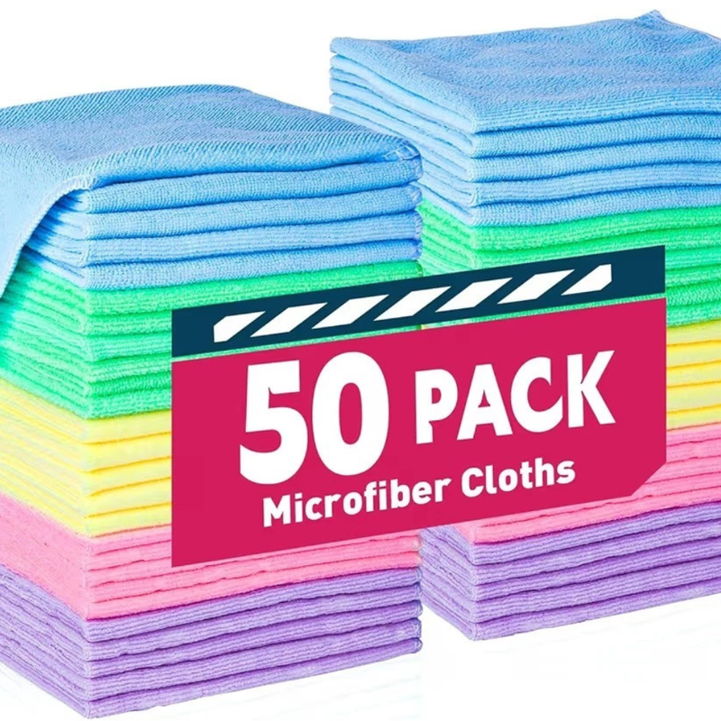 Teawoo Microfiber Cleaning Cloths for Car & Home – 50 Pack