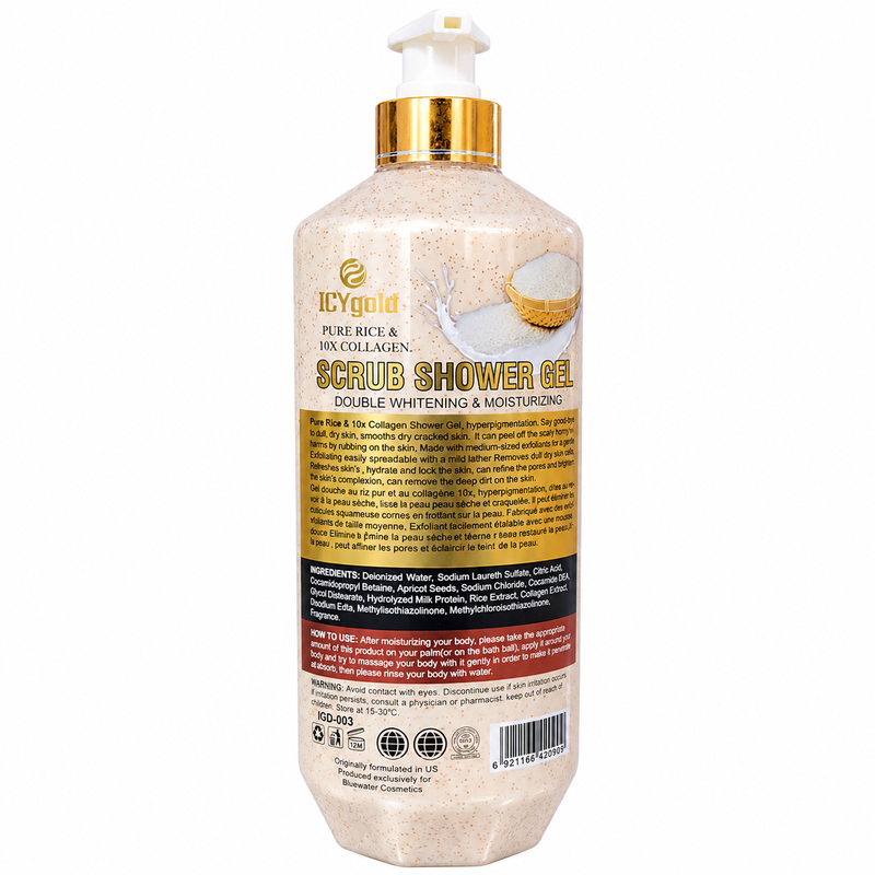 Icy Gold Rice & 10X Collagen Whitening Scrub Shower Gel