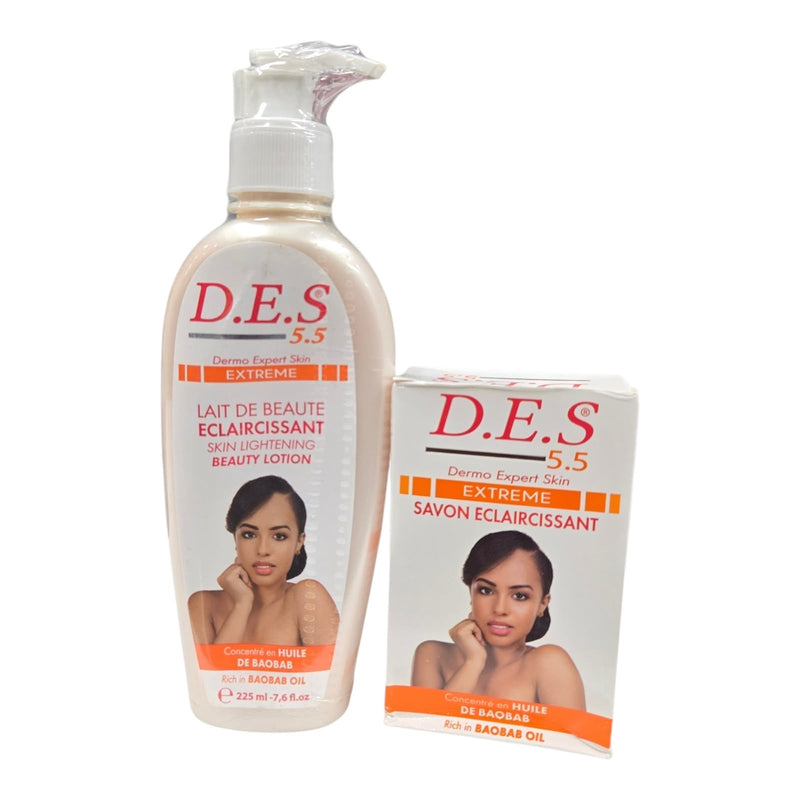 D.E.S 5.5 Baobab Oil Body Lotion & Soap Combo – 500ml Lotion + 190g Soap