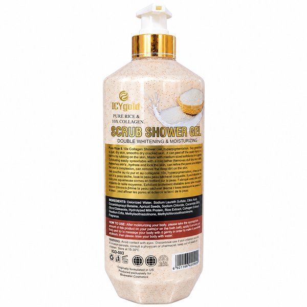 Icy Gold Rice & 10X Collagen Whitening Scrub Shower Gel