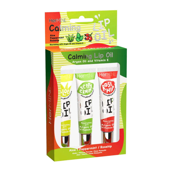 HerMINE Hydrating Lip Oil with Argan Oil & Vitamin E - 3pcs Pack